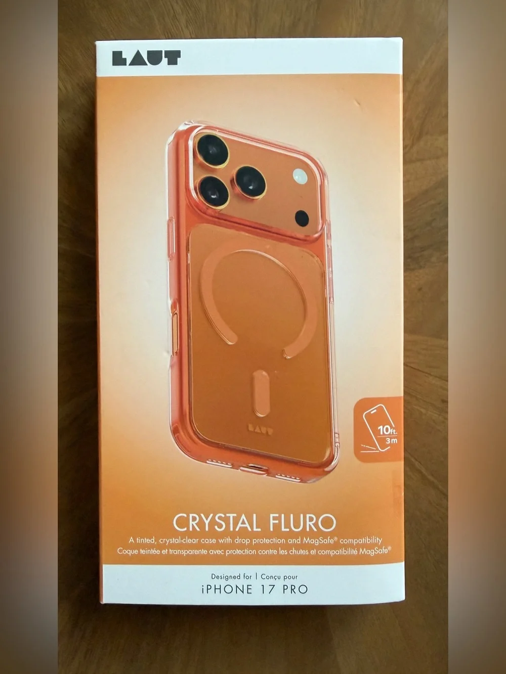 LAUT Crystal Fluro Case for iPhone 17 Pro — Orange Tint